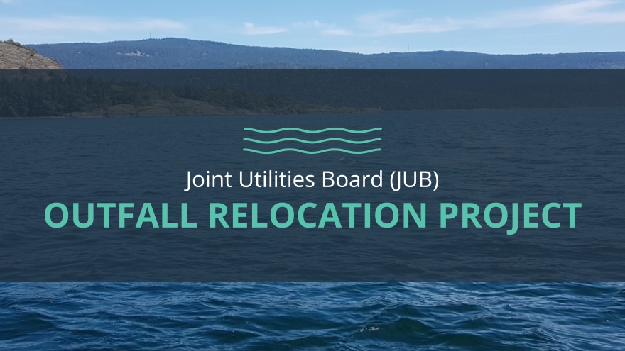 Graphic showing the project name with a photo of Cowichan Bay as the background