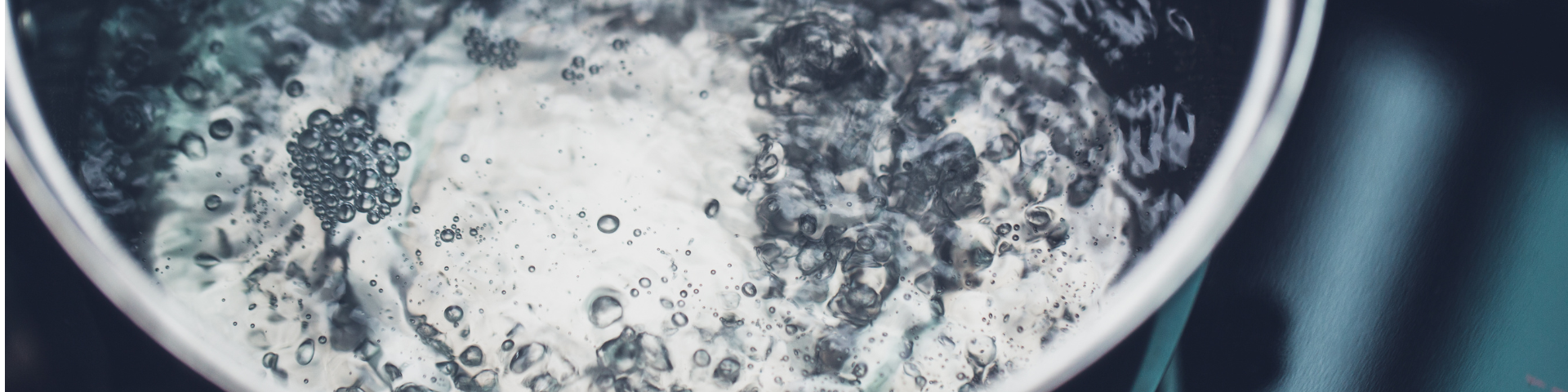 A pot of boiling water