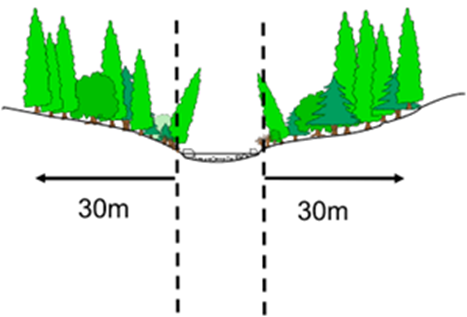 Diagram detailing riparian area.