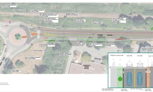 This image is showing the future design of the Canada Ave upgrades with a multi-use pathway. 