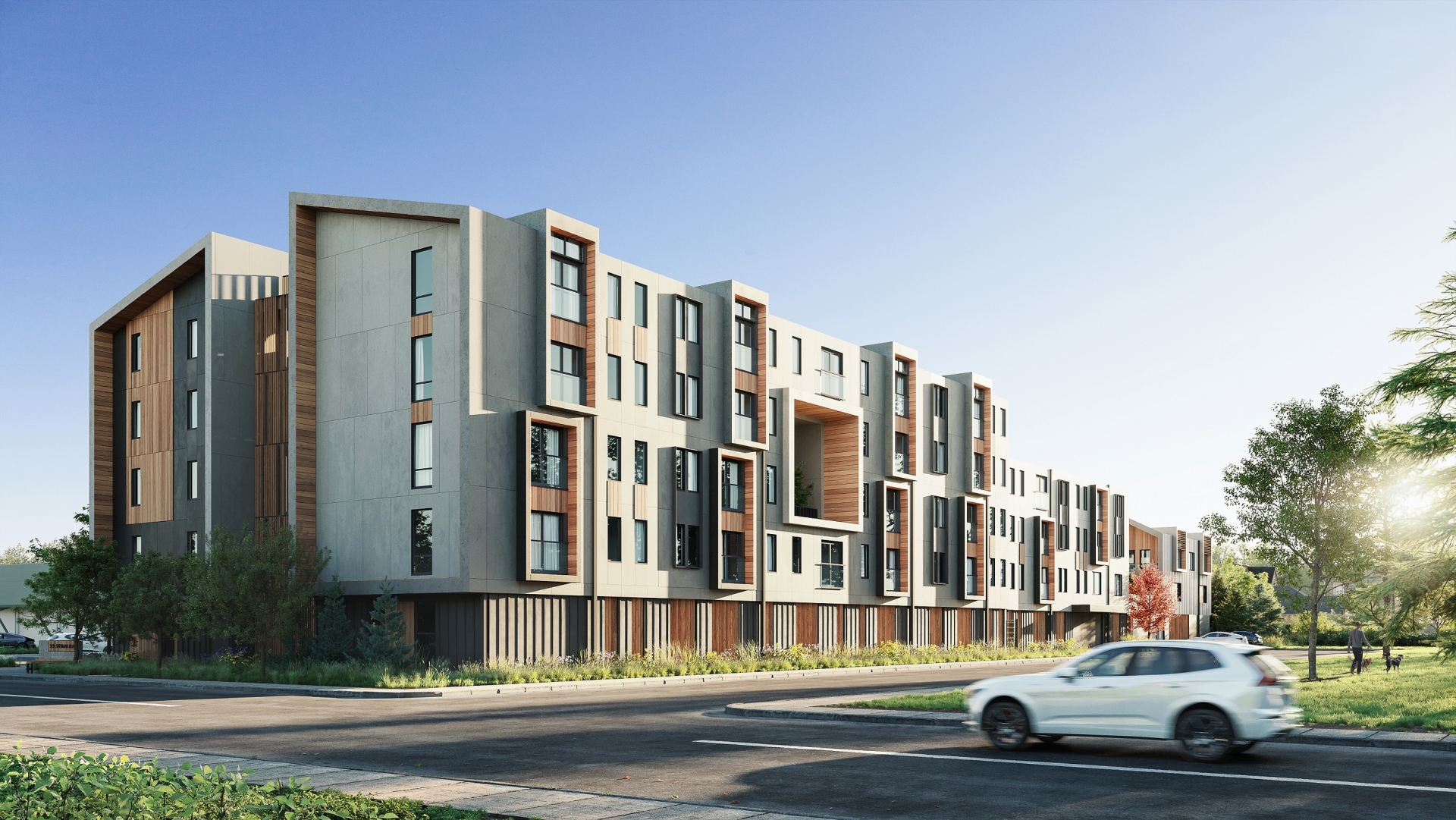 Rendering of sherman rd co-operative apartment building